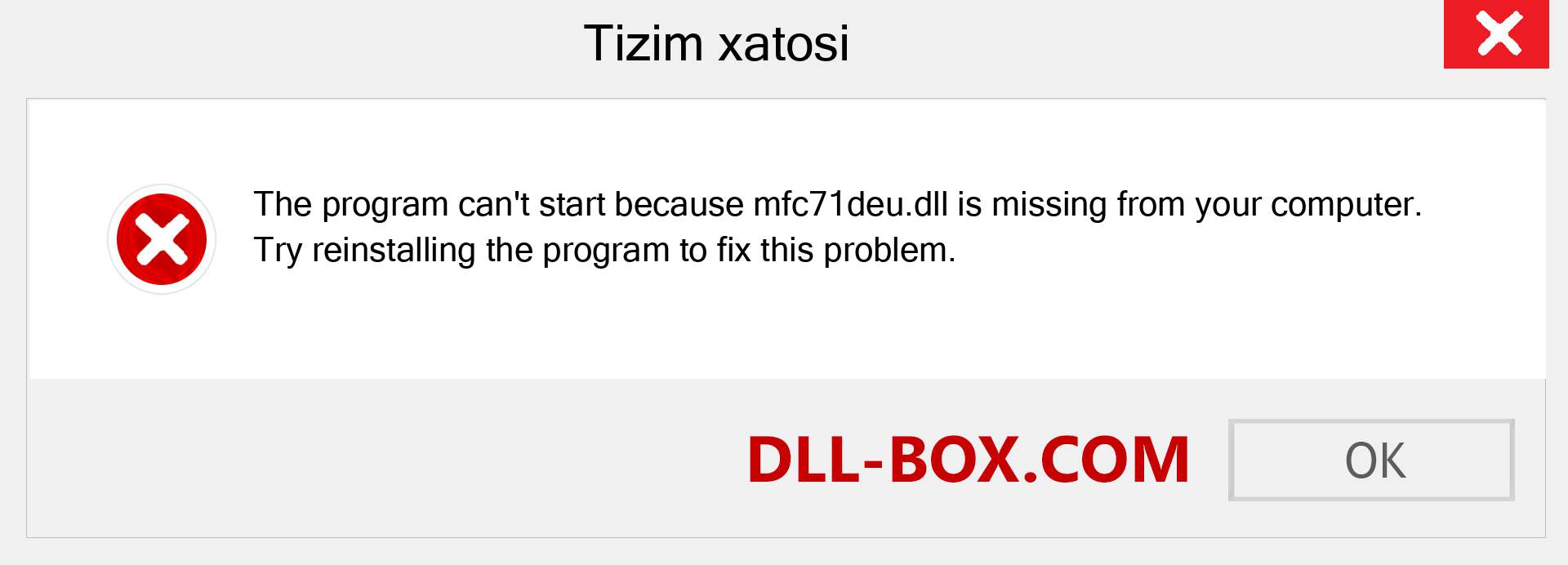 mfc71deu.dll fayli yo'qolganmi?. Windows 7, 8, 10 uchun yuklab olish - Windowsda mfc71deu dll etishmayotgan xatoni tuzating, rasmlar, rasmlar